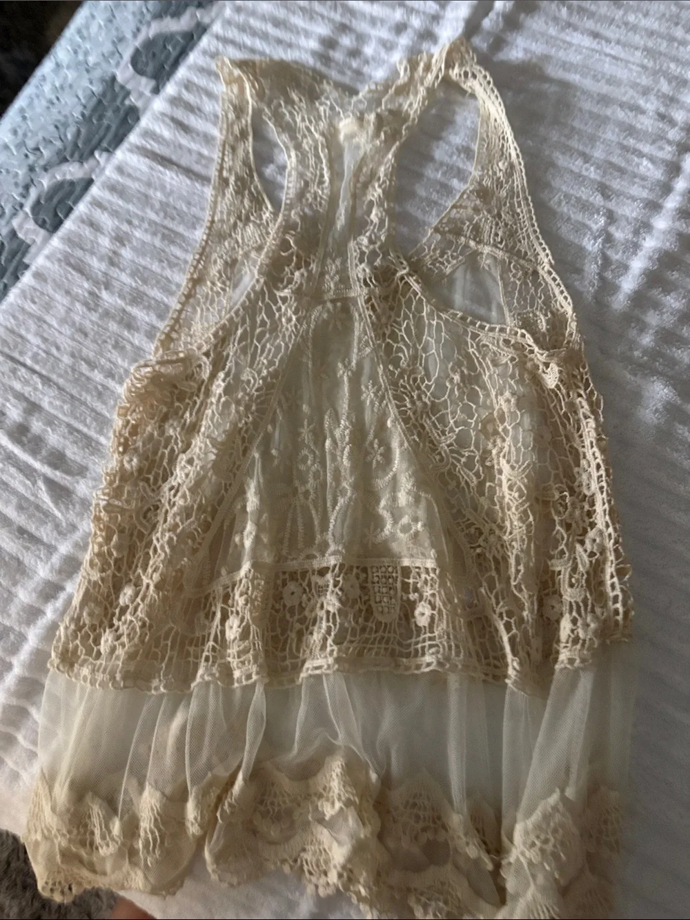 Crochet Lace Overlay Vest